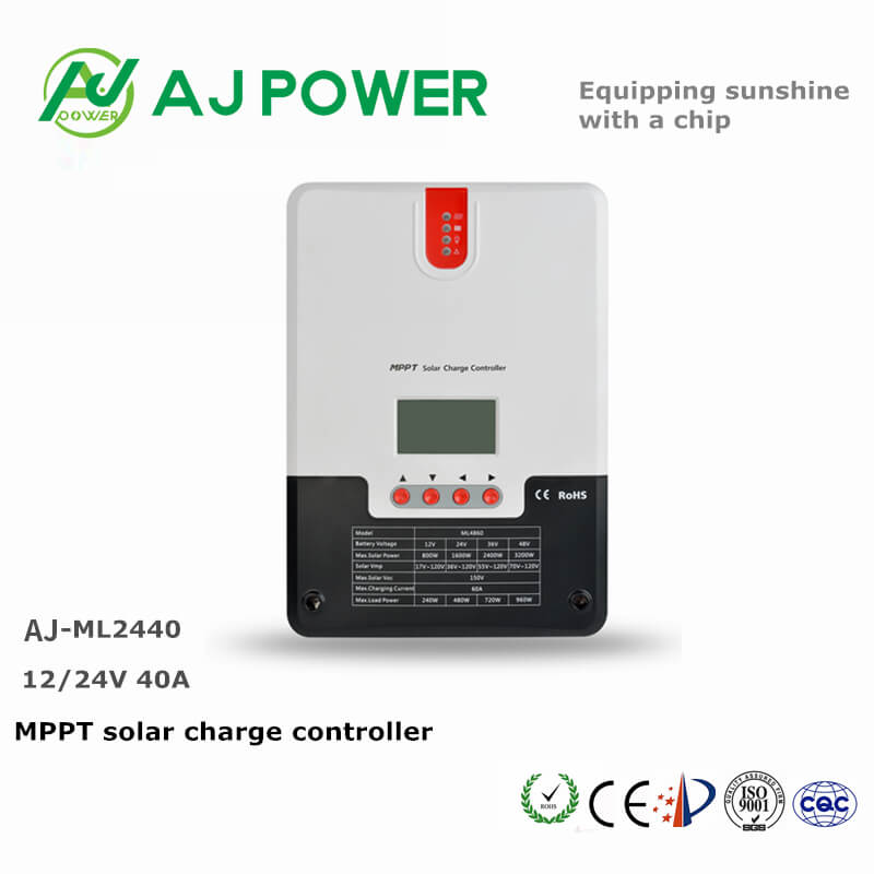 جهاز التحكم بالشحن MPPT 12V/24V 20A/40A جهاز التحكم بالشحن الشمسي الكهروضوئي